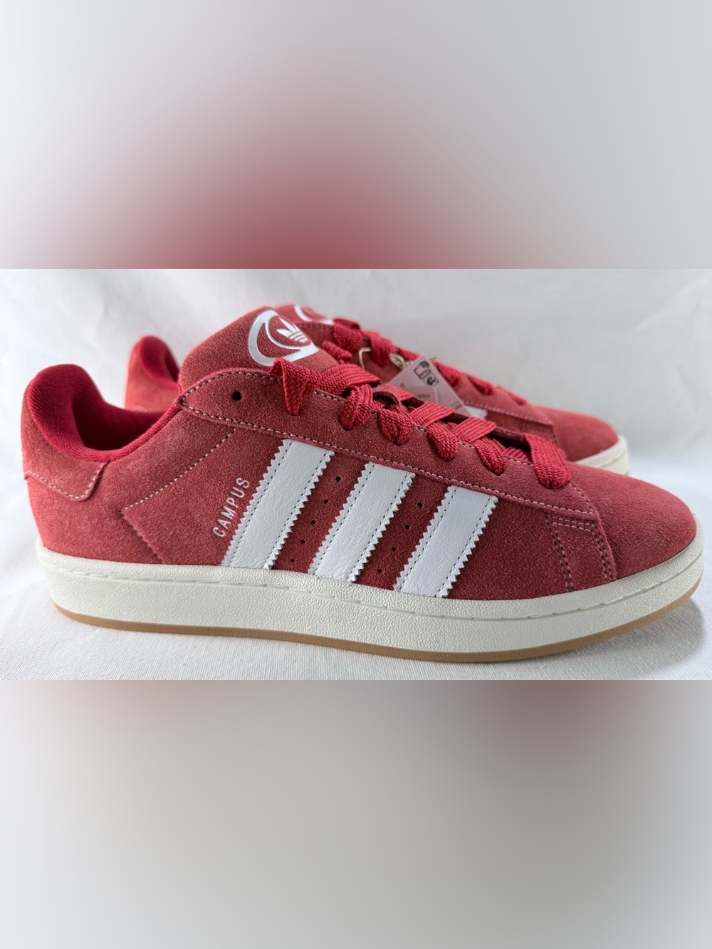 adidas Campus 00’s Men’s 12 Suede Sneakers - Red with White Stripes H03474